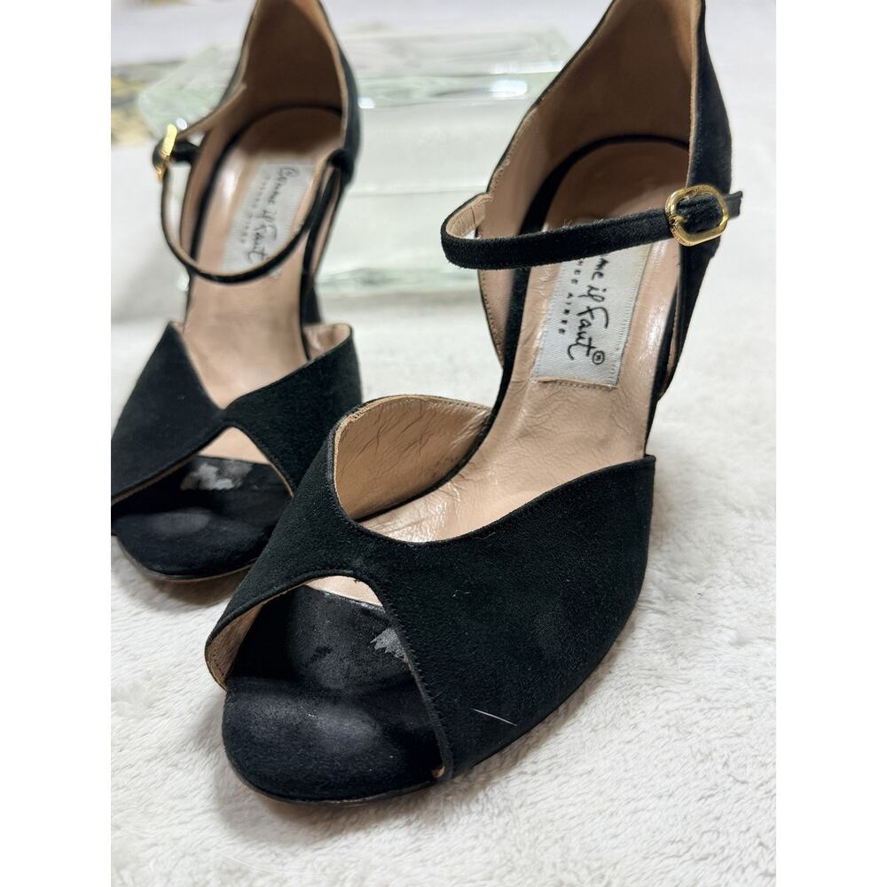 Comme Il Faut Black Suede dOrsay Tango Shoes Heels 36